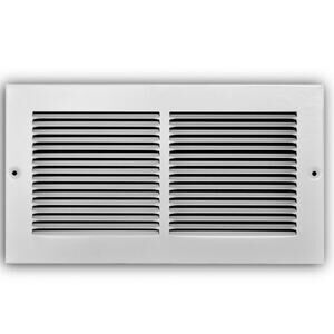 Everbilt 12 in. X 6 in. 1-Way Steel Baseboard Return Air Grille in White